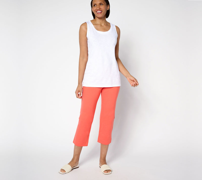 Belle by Kim Gravel Regular Ponte Wide Hem Resort Crop Pants — View 10