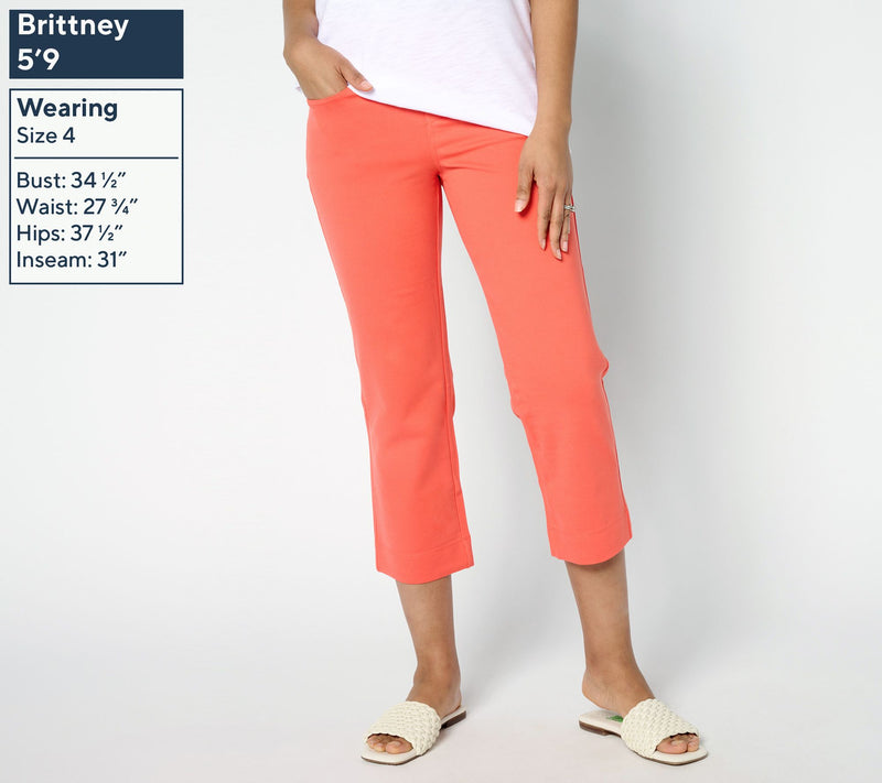 Belle by Kim Gravel Regular Ponte Wide Hem Resort Crop Pants — View 8