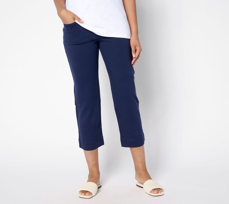 Belle by Kim Gravel Regular Ponte Wide Hem Resort Crop Pants — View 5