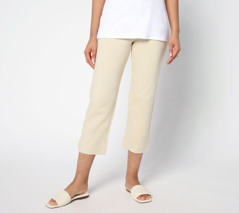 Belle by Kim Gravel Regular Ponte Wide Hem Resort Crop Pants — View 4
