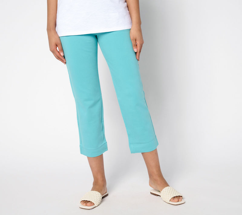 Belle by Kim Gravel Regular Ponte Wide Hem Resort Crop Pants — View 2