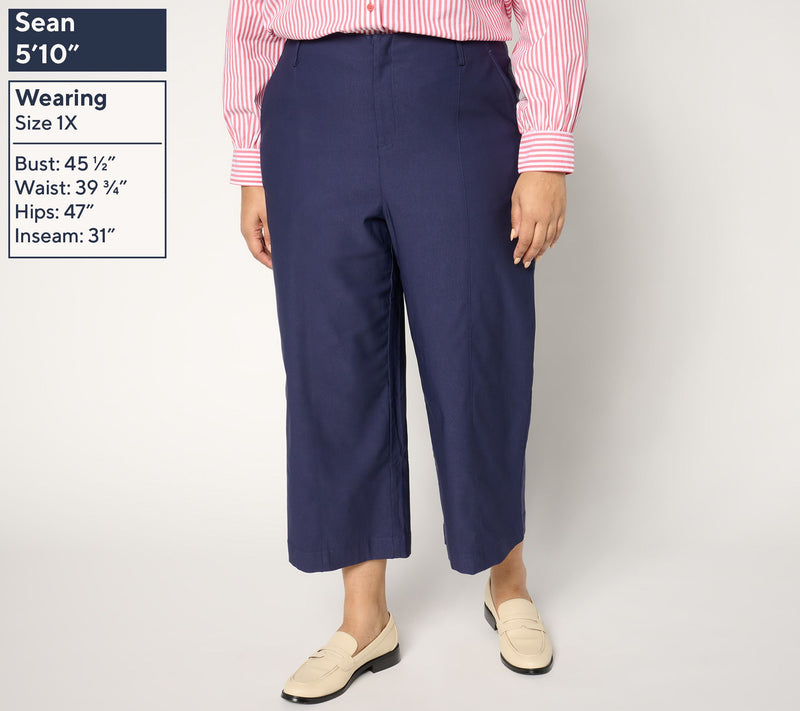 Joan Rivers Regular Wide Leg Crop Bengaline Pant — View 4