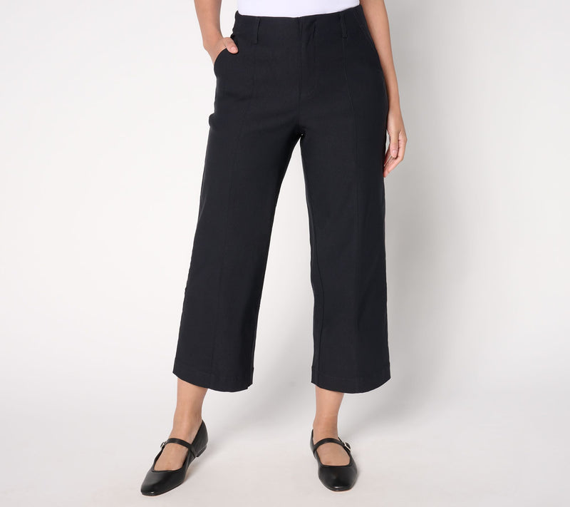 Joan Rivers Petite Wide Leg Crop Bengaline Pant — View 11