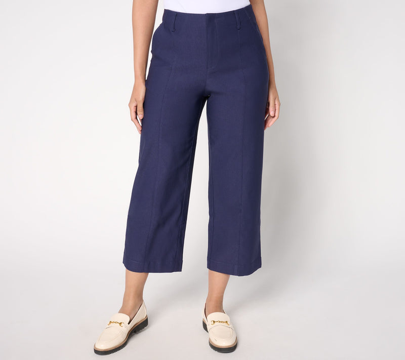 Joan Rivers Petite Wide Leg Crop Bengaline Pant — View 12
