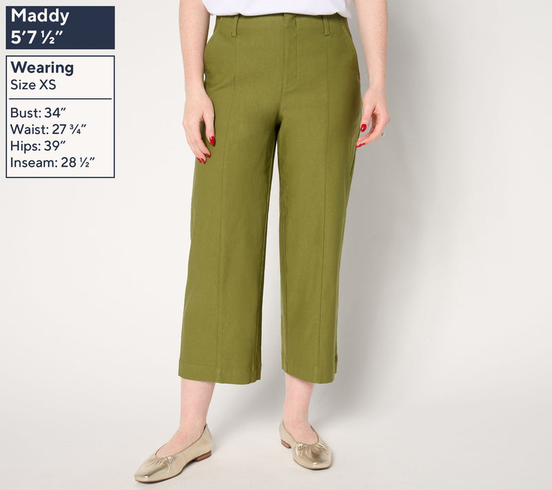 Joan Rivers Petite Wide Leg Crop Bengaline Pant — View 7