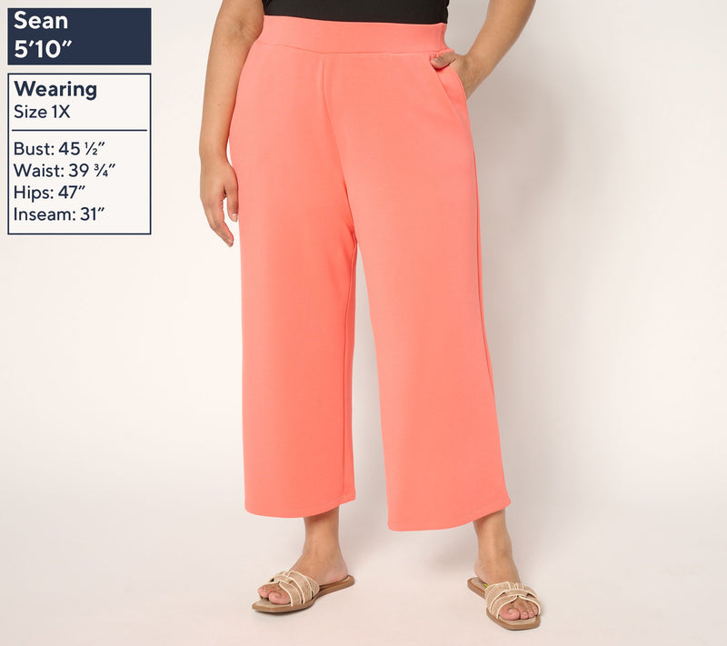 Belle by Kim Gravel Petite ScubaLuxe Wide Leg Crop Pants — View 2