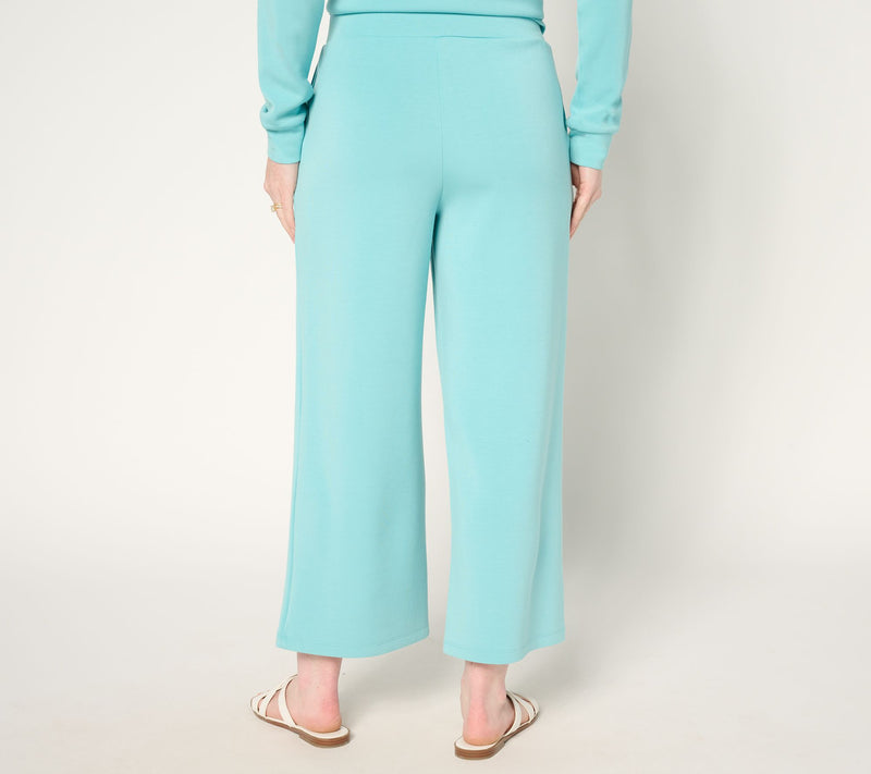 Belle by Kim Gravel Petite ScubaLuxe Wide Leg Crop Pants — View 4