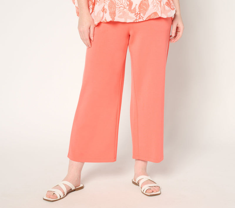 Belle by Kim Gravel Petite ScubaLuxe Wide Leg Crop Pants — View 12