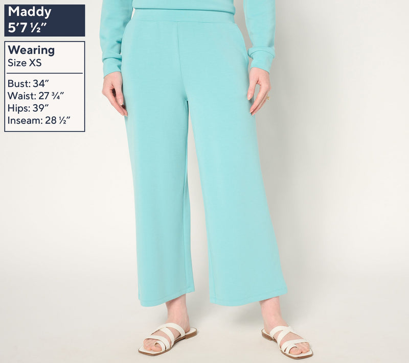 Belle by Kim Gravel Petite ScubaLuxe Wide Leg Crop Pants — View 3