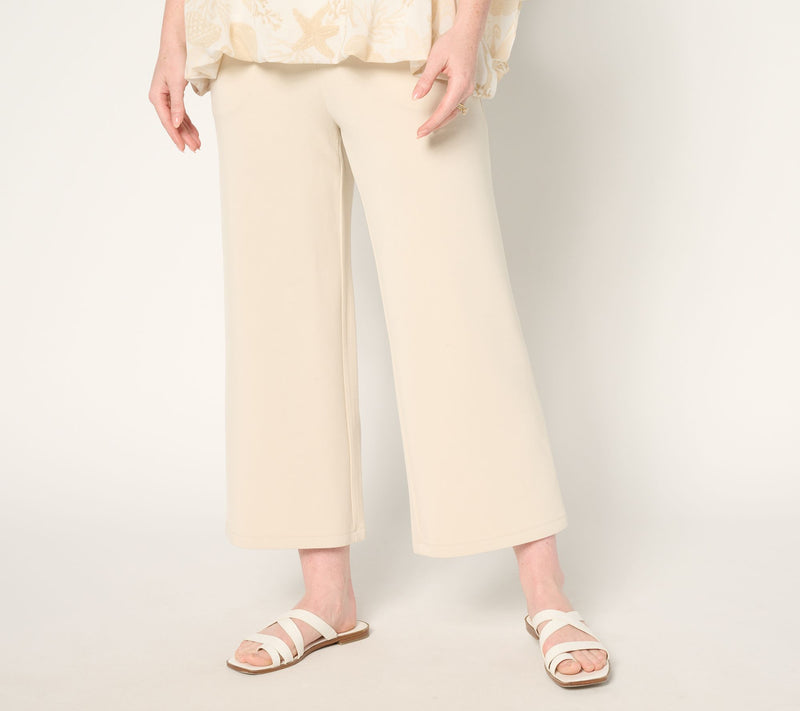 Belle by Kim Gravel Petite ScubaLuxe Wide Leg Crop Pants — View 13