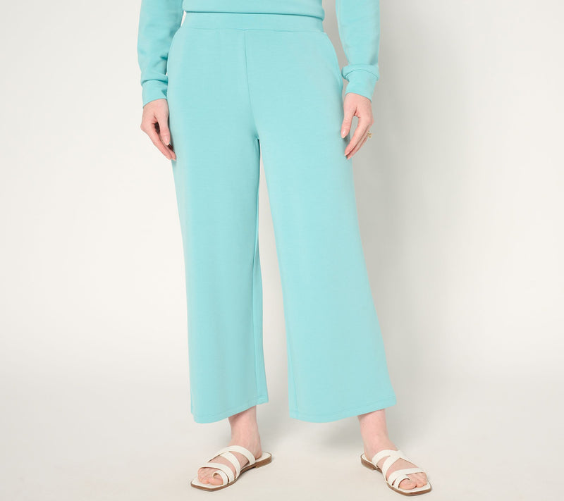 Belle by Kim Gravel Petite ScubaLuxe Wide Leg Crop Pants — View 14