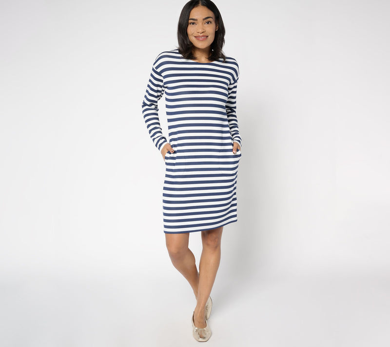 Belle by Kim Gravel Petite ScubaLuxe Dress with Pockets — View 9