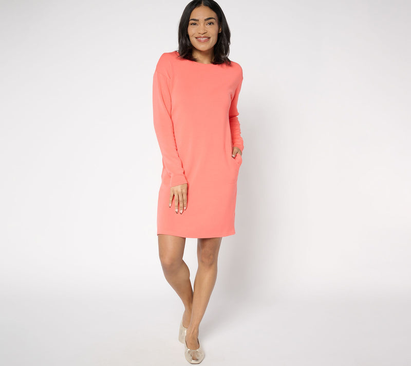 Belle by Kim Gravel Petite ScubaLuxe Dress with Pockets — View 5