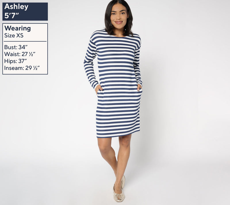 Belle by Kim Gravel Petite ScubaLuxe Dress with Pockets — View 11