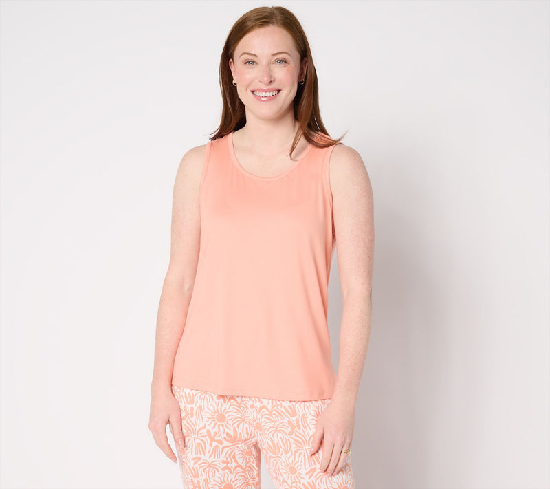 MUK LUKS Reg Cloud Knit Collared Top, Tank and Crop Pajama Set — View 17