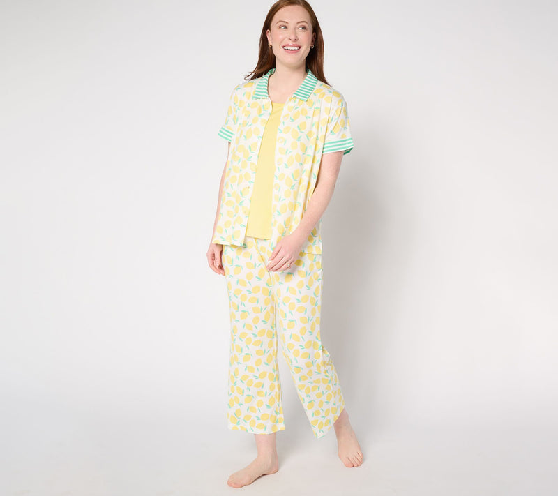 MUK LUKS Pet Cloud Knit Collared Top, Tank and Crop Pajama Set — View 7