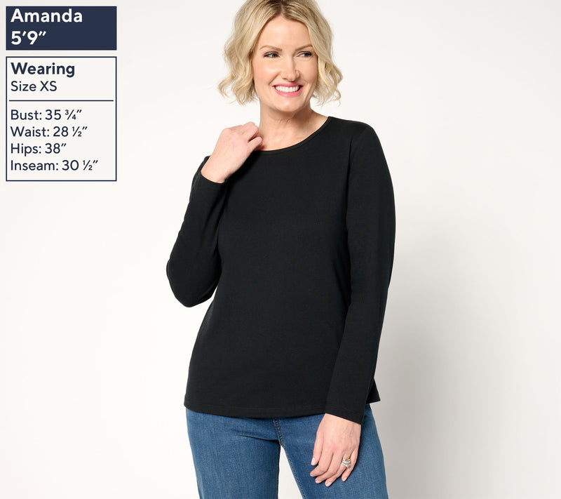 Denim & Co. Essentials Perfect Jersey Long-Sleeve Top — View 3