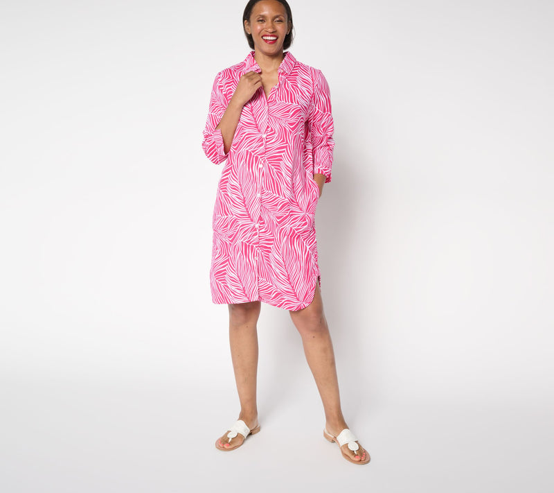 Stan Herman Woven Button Front Halftan — View 7