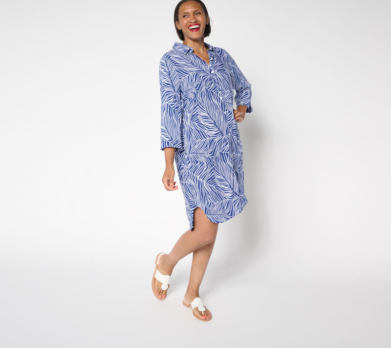 Stan Herman Woven Button Front Halftan — View 9
