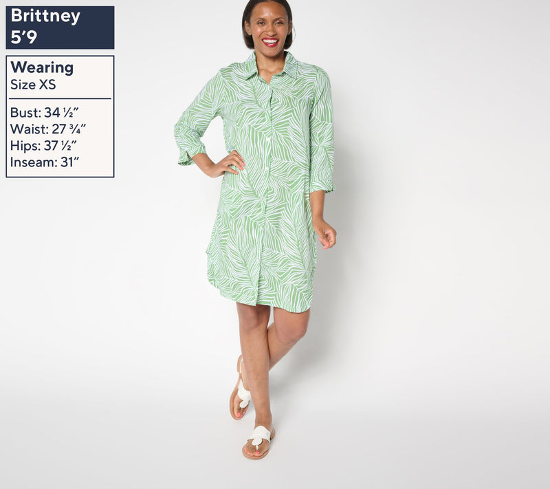Stan Herman Woven Button Front Halftan — View 10