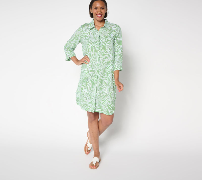 Stan Herman Woven Button Front Halftan — View 5