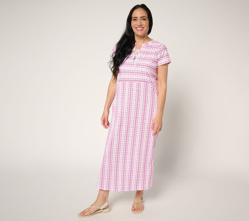 Stan Herman 100% Cotton Printed Maxi Dress — Main view
