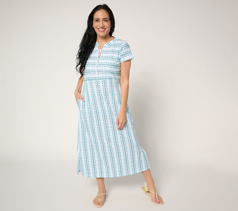 Stan Herman 100% Cotton Printed Maxi Dress — View 5