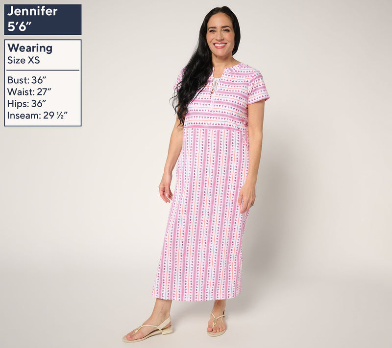 Stan Herman 100% Cotton Printed Maxi Dress — View 10