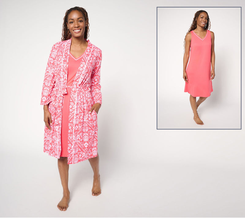 Carole Hochman Chemise and Robe Travel Set — View 13