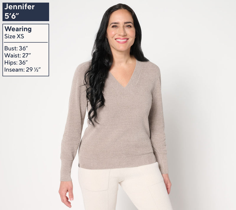 Barefoot Dreams CozyChic Ultra Lite V-Neck Pullover — View 13