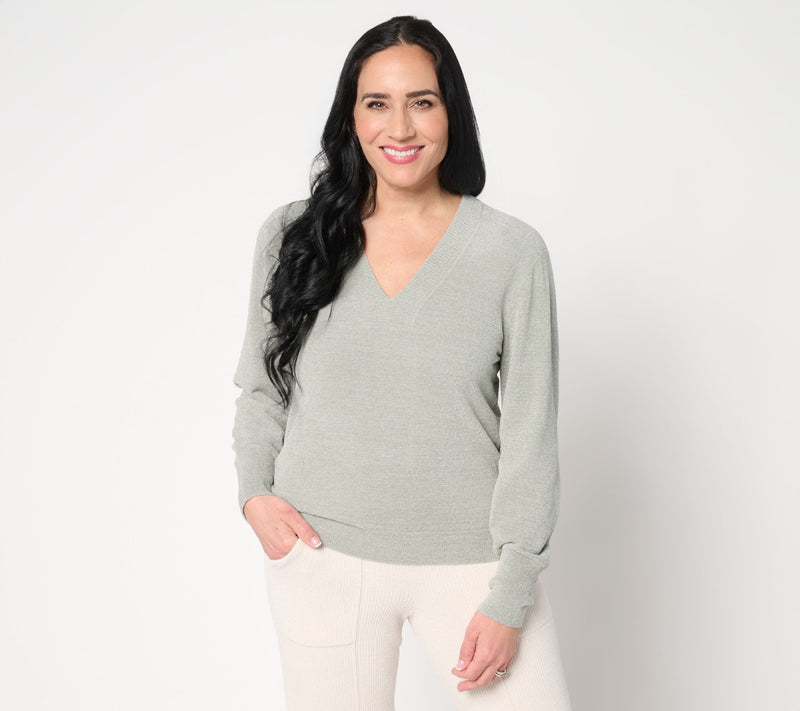 Barefoot Dreams CozyChic Ultra Lite V-Neck Pullover — View 5