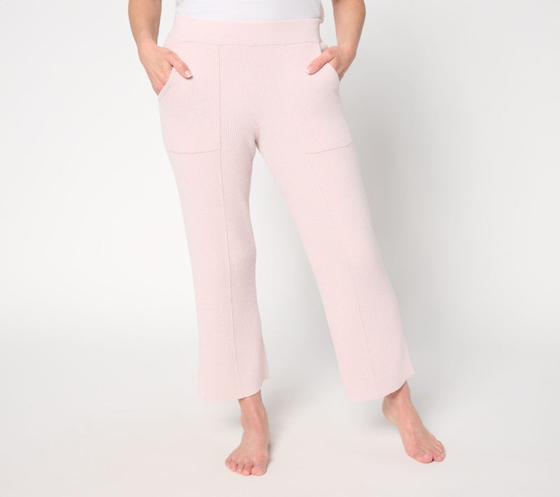 Barefoot Dreams Petite CozyChic Ultra Lite Ribbed Pintuck Crop Pant — Main view