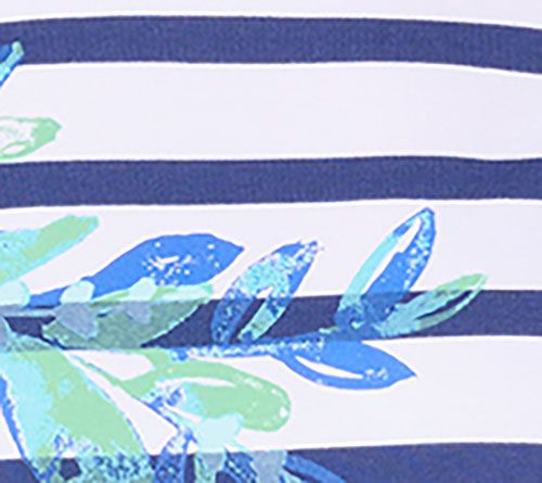 Sport Savvy Printed Knit Floral Striped 3/4 Sleeve Top w/ Side Slits — View 9