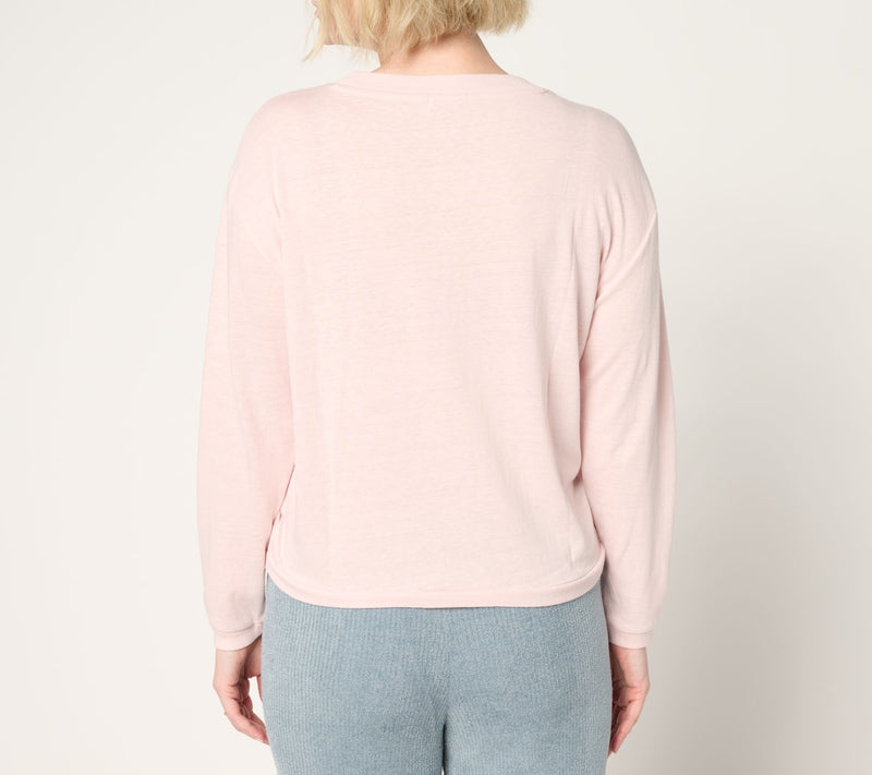 Barefoot Dreams Slub Burnout Long Sleeve Tee — View 12