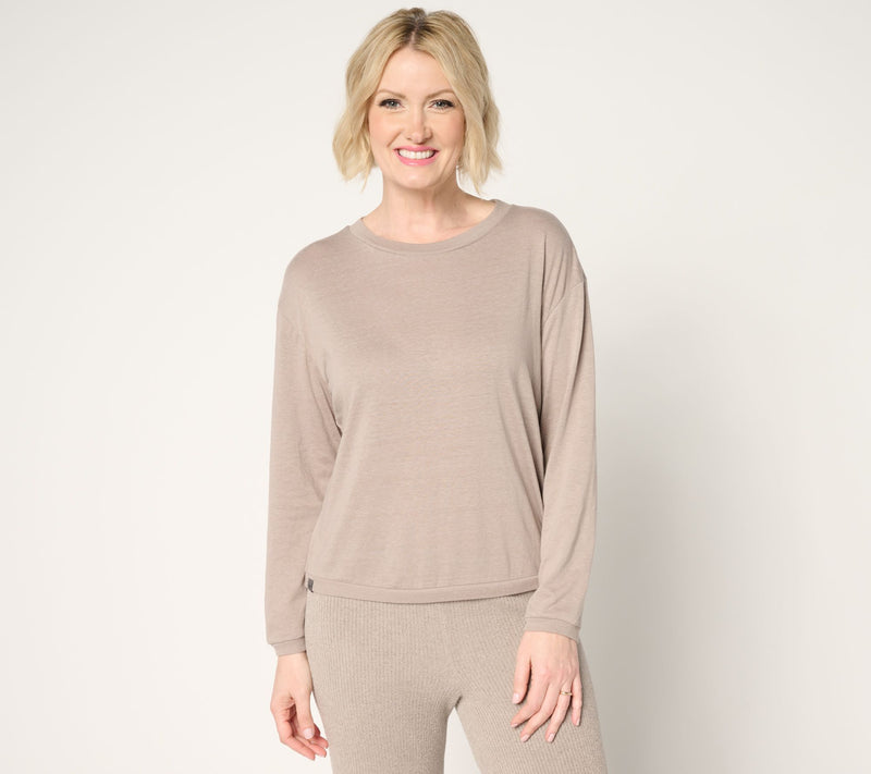Barefoot Dreams Slub Burnout Long Sleeve Tee — View 3