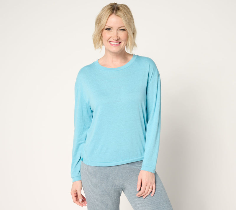 Barefoot Dreams Slub Burnout Long Sleeve Tee — View 9