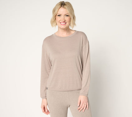Barefoot Dreams Slub Burnout Long Sleeve Tee