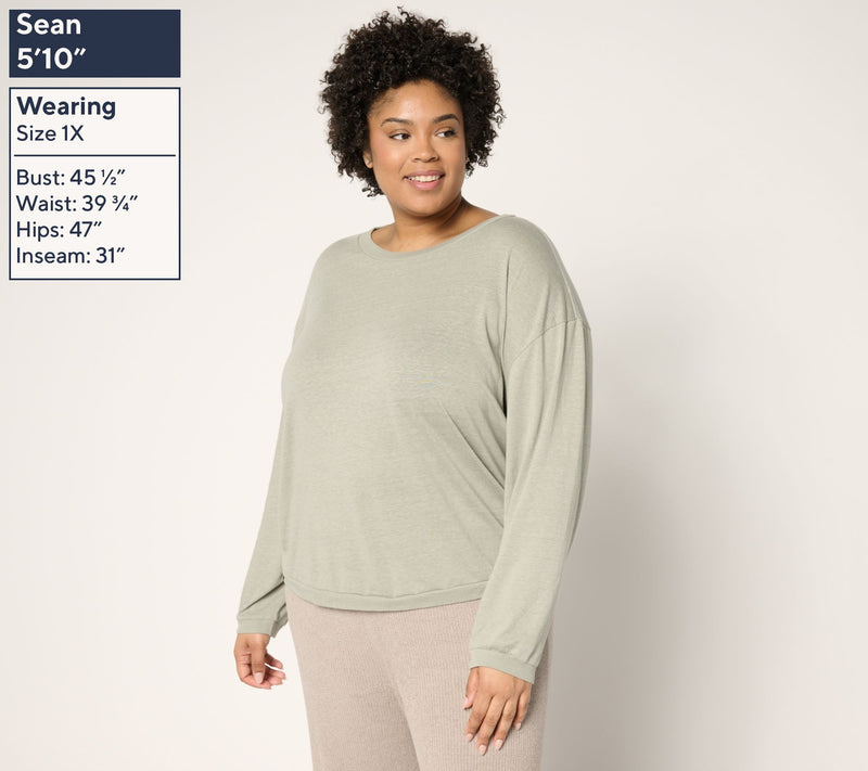 Barefoot Dreams Slub Burnout Long Sleeve Tee — View 10