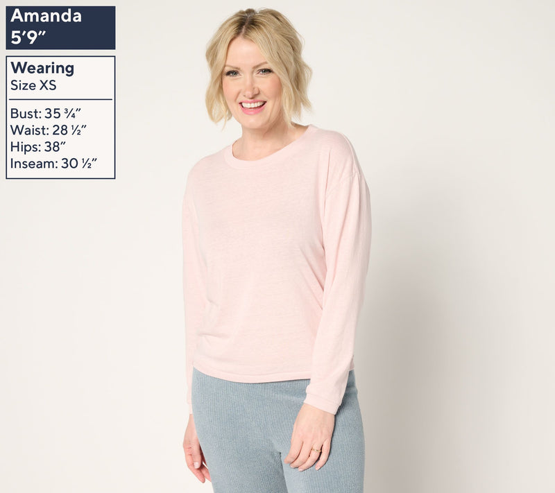 Barefoot Dreams Slub Burnout Long Sleeve Tee — View 11
