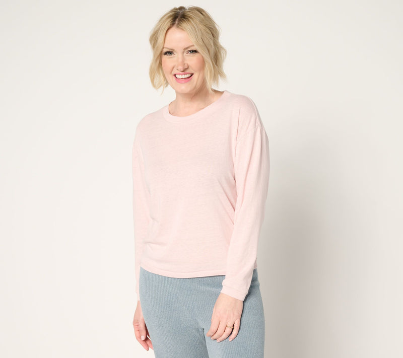 Barefoot Dreams Slub Burnout Long Sleeve Tee — View 7