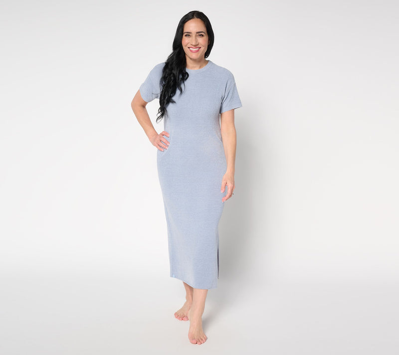 Barefoot Dreams Reg. CozyChic Ultra Lite Short Sleeve Pointelle Dress — View 5