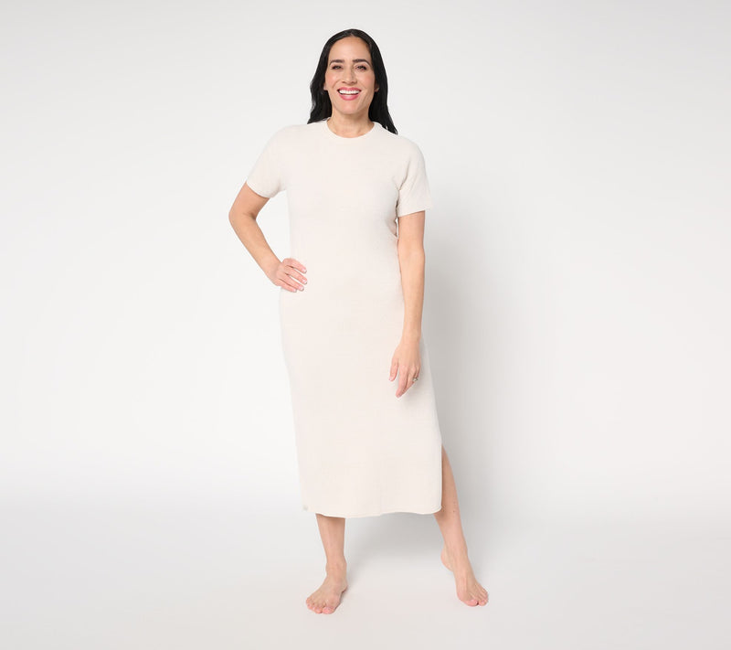 Barefoot Dreams Reg. CozyChic Ultra Lite Short Sleeve Pointelle Dress — View 11