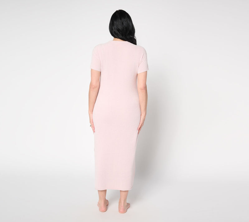 Barefoot Dreams Reg. CozyChic Ultra Lite Short Sleeve Pointelle Dress — View 14
