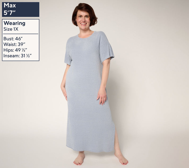 Barefoot Dreams Tall CozyChic Ultra Lite Short Sleeve Pointelle Dress — View 12