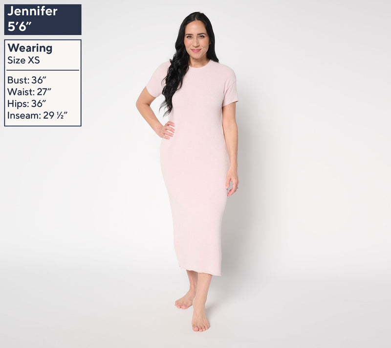 Barefoot Dreams Tall CozyChic Ultra Lite Short Sleeve Pointelle Dress — View 13