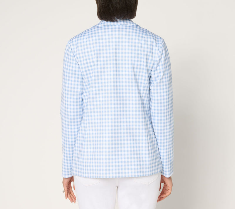 Tailored by Susan Graver Regular Printed Ponte Blazer — View 12