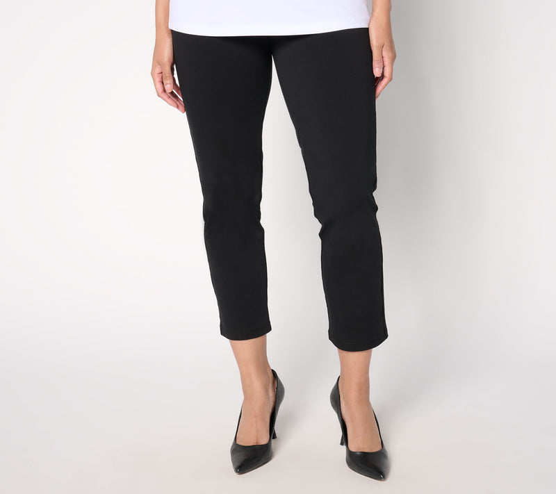 Susan Graver Weekend Regular Premium Stretch Ava Slim Crop Pants — View 7