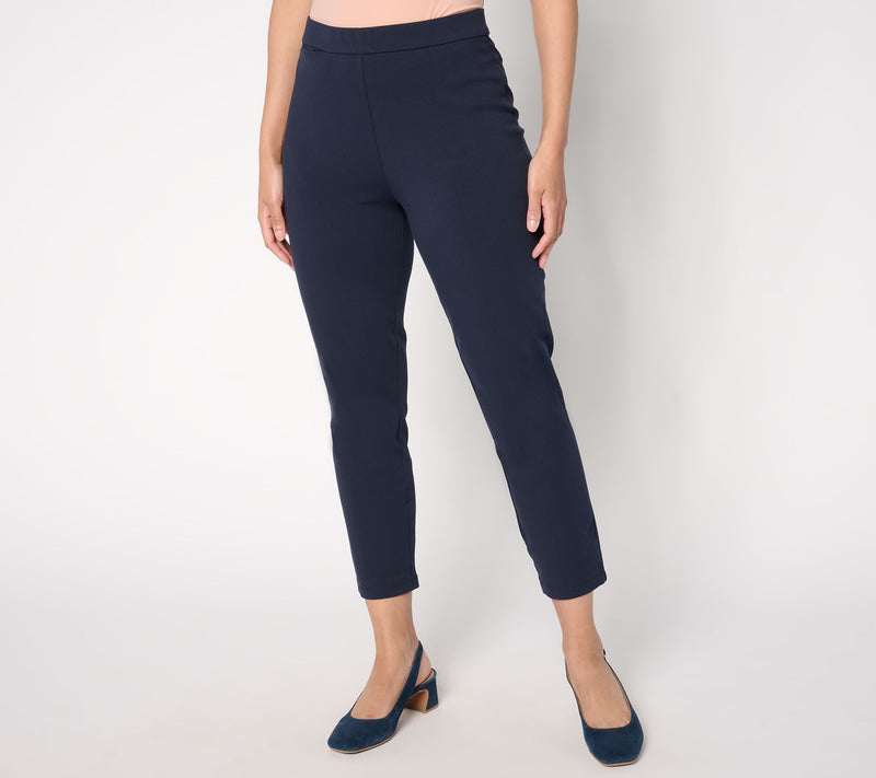 Susan Graver Weekend Regular Premium Stretch Ava Slim Crop Pants — View 3