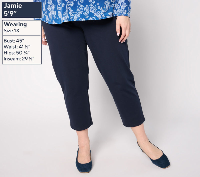 Susan Graver Weekend Regular Premium Stretch Ava Slim Crop Pants — View 8