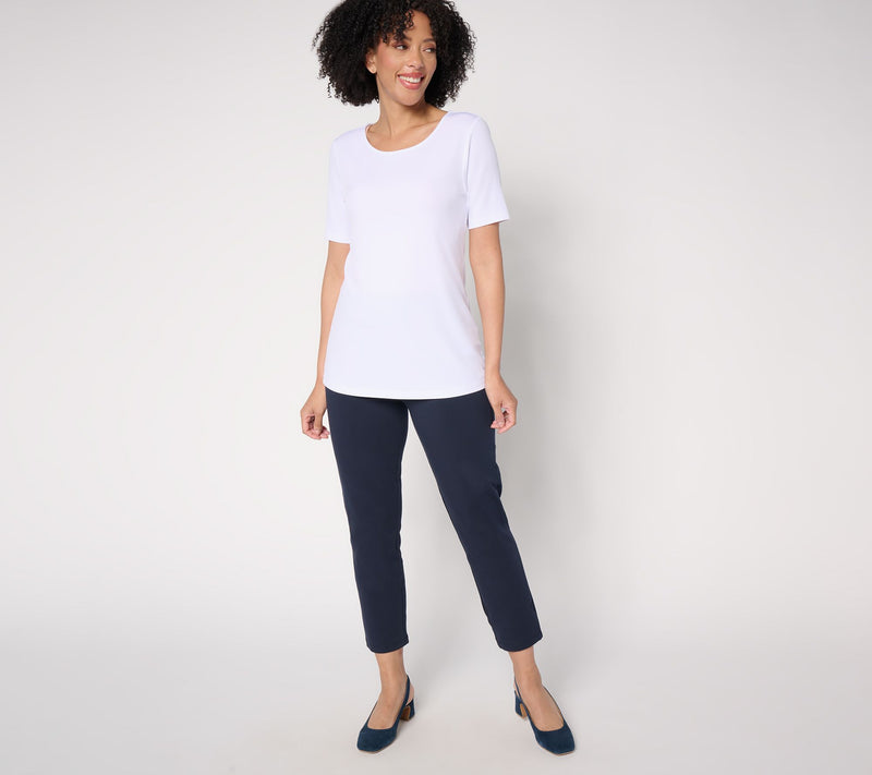Susan Graver Weekend Petite Premium Stretch Ava Slim Crop Pants — View 11